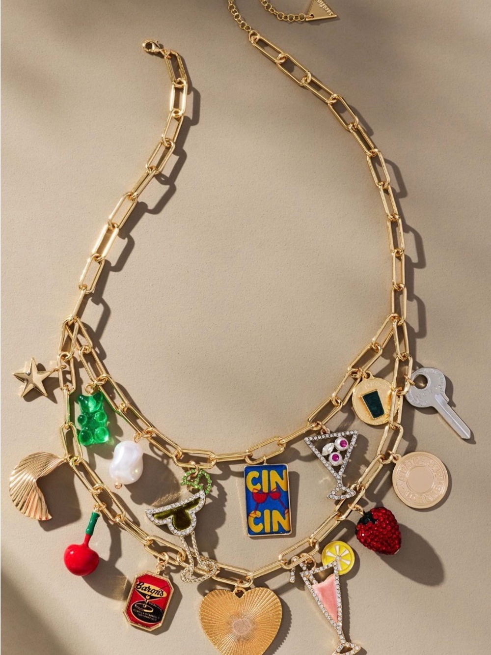 Anthropologie Festive Layered Charm Necklace